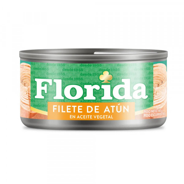Filete atún en aceite vegetal 140 gr Florida
