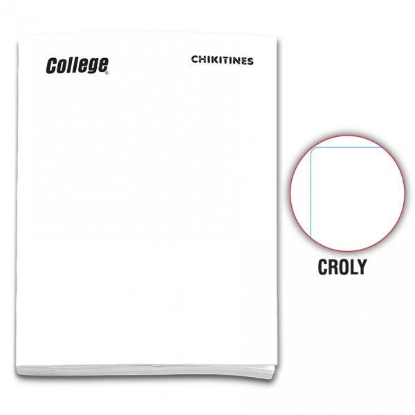 Cuaderno engrapado decroly A4x80 hojas blanco Chikitines