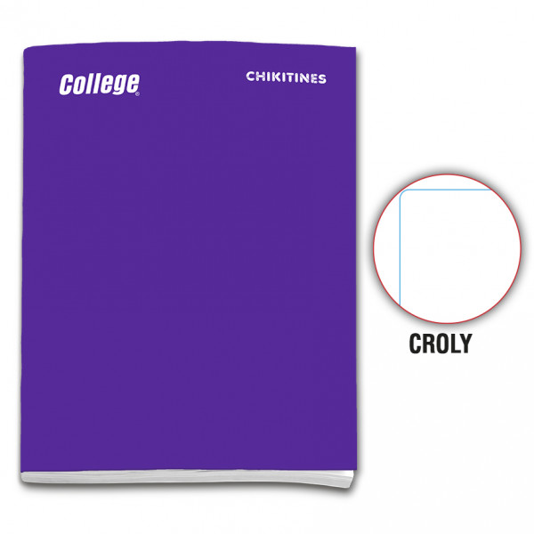 Cuaderno engrapado decroly A4x80 hojas morado Chikitines