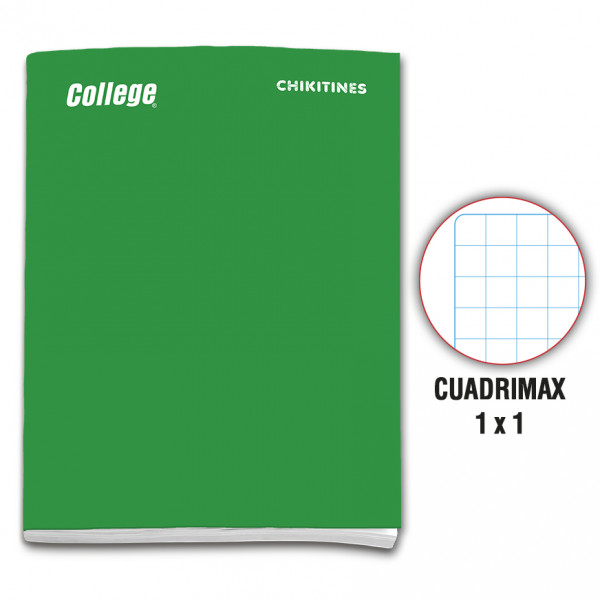 Cuaderno engrapado cuadrimax 1x1  A4x80 hojas verde Chikitines