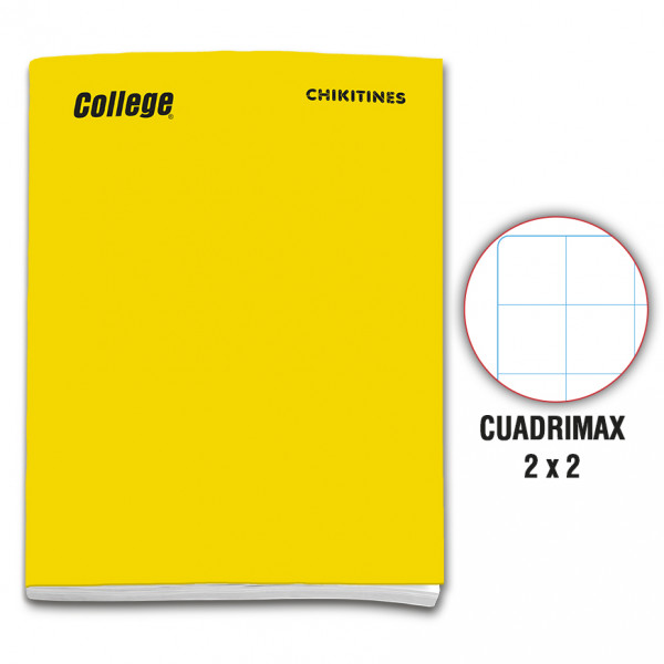 Cuaderno engrapado cuadrimax 2x2 A4x80 hojas amarillo Chikitines