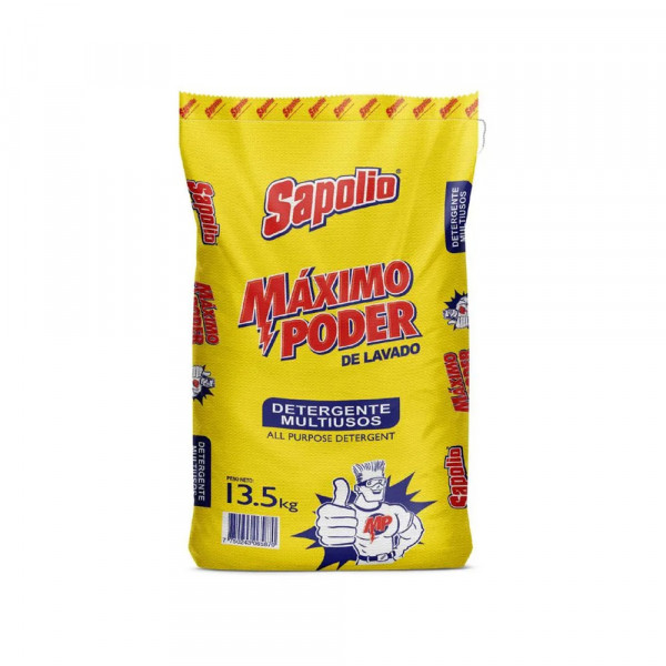 DETERGENTE EN POLVO MAXIMO PODER 13.5KG SAPOLIO