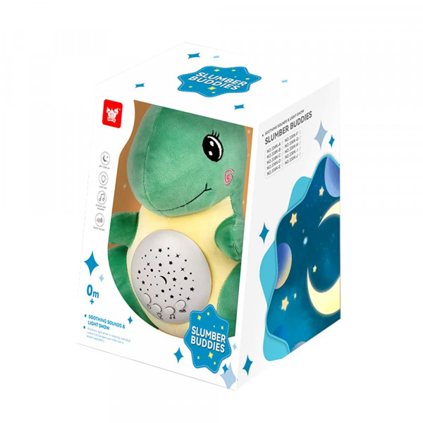 Peluche dinosaurio proyector de luz y música