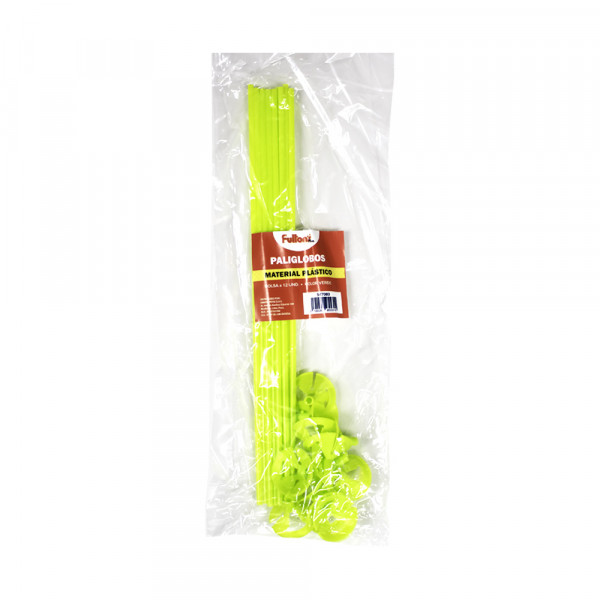 Paliglobos de plastico verde x 12 unidades