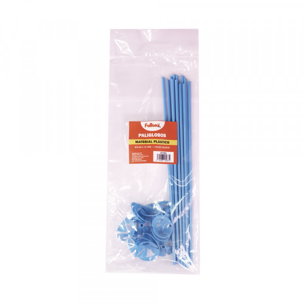 Paliglobos de plastico celeste x 12 unidades