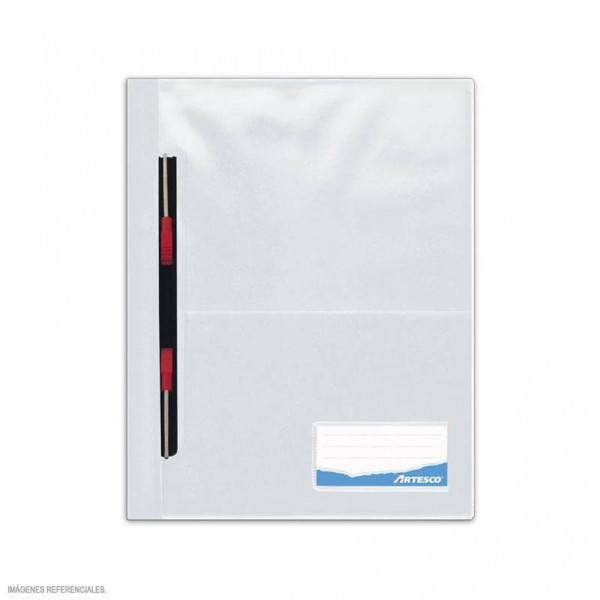 Fólder tapa transparente reforzada blanco oficio Artesco