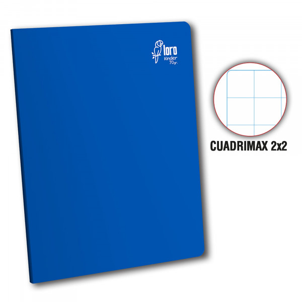 Cuaderno engrapado cuadrimax 2x2 A4 80hojas azul Loro
