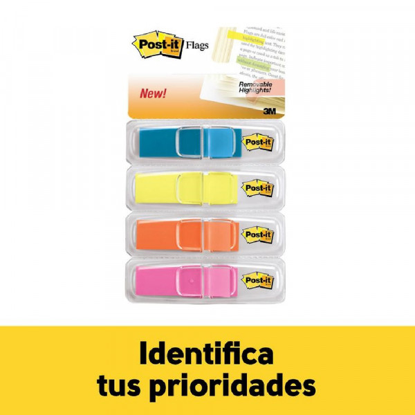Banderitas adhesivas 0.5 x 4 colores 683 4ABX Post It