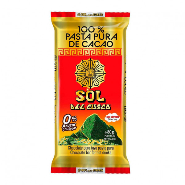 Tableta pasta pura 80 gr Sol del Cusco
