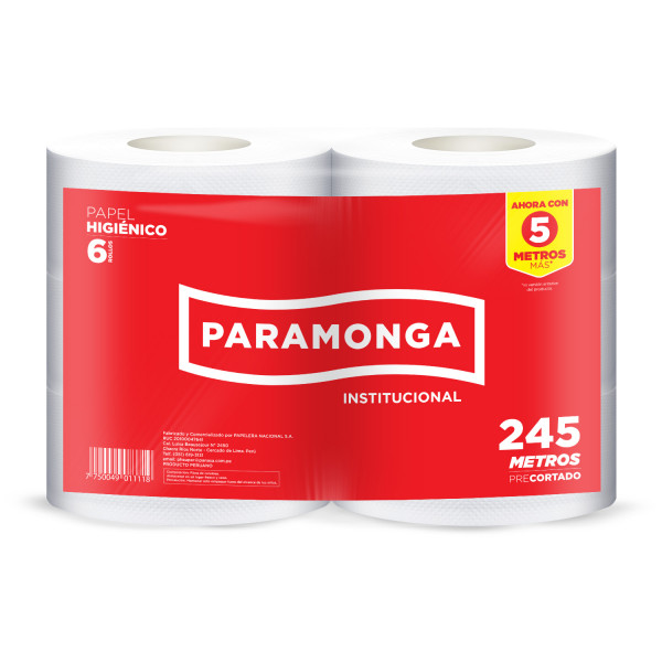 PAPEL HIGIENICO 1H BL 245M X6ROLLOS PARAMONGA