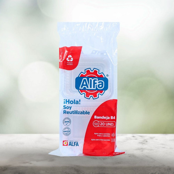 Bandeja Plastico ConTapa B4 X 20 Und Alfa