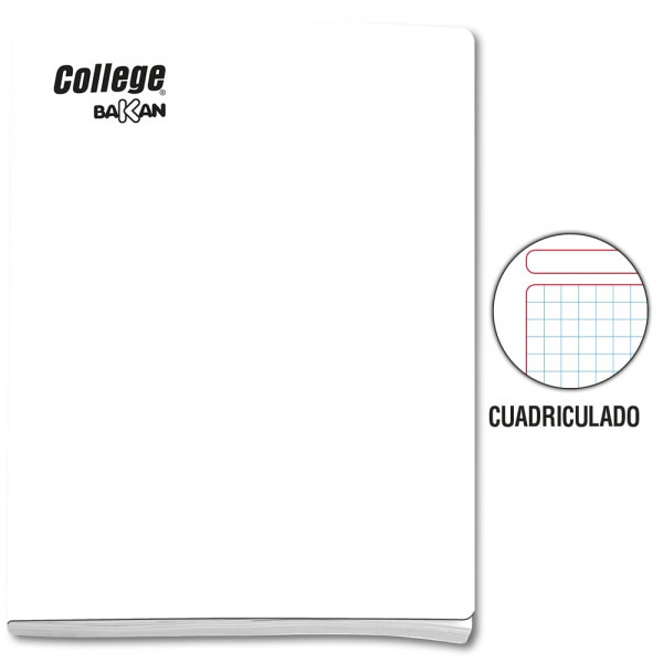 Cuaderno cuadriculado A4 x 80 hojas blanco Bakan
