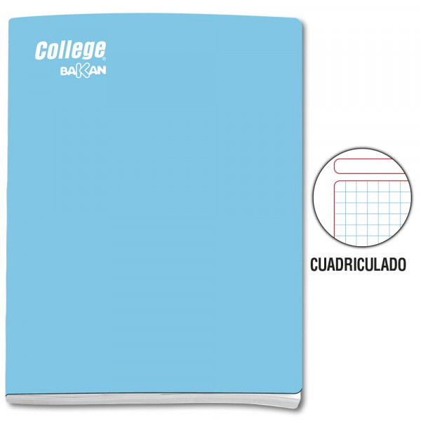 Cuaderno cuadriculado A4 x 80 hojas celeste Bakan