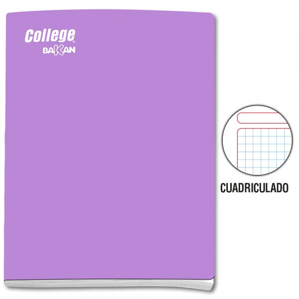Cuaderno cuadriculado A4 x 80 hojas lila Bakan