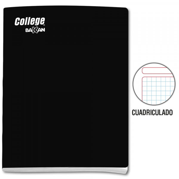 Cuaderno cuadriculado A4 x 80 hojas negro Bakan