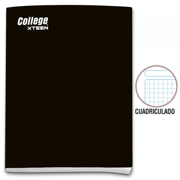 Cuaderno cuadriculado A4 x 80 hojas negro Xteen