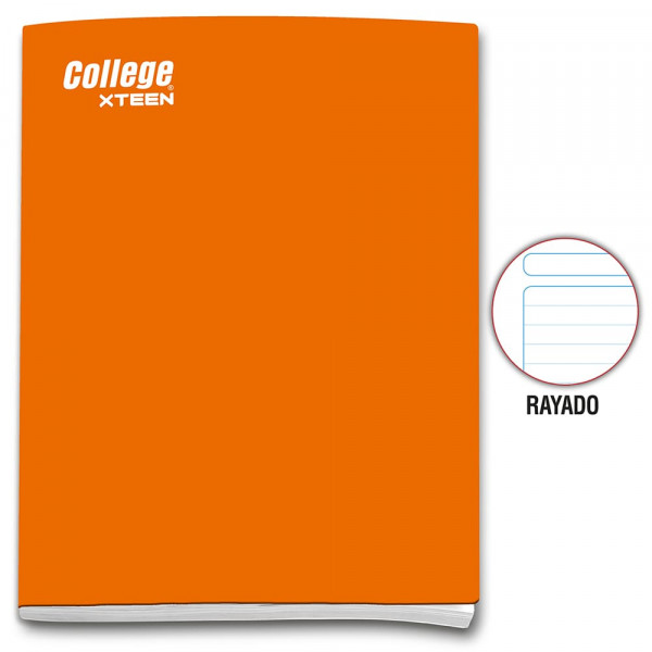 Cuaderno rayado A4 x 80 hojas naranja Xteen