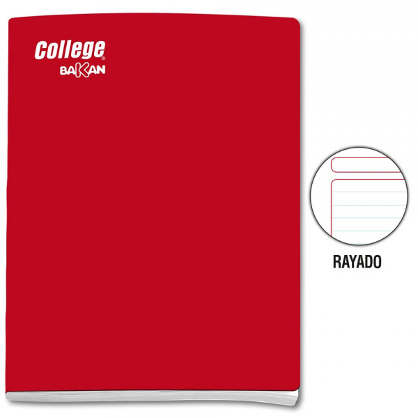 Cuaderno engrapado rayado A4x80 hojas Bakan Colores Surtidos