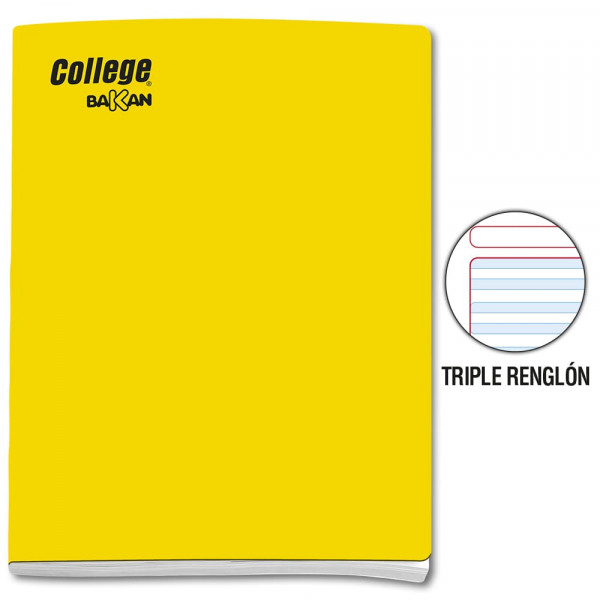 CUAD ENGRAP T/RENGLON A 4 80H AMARILLO C/SOMBR BAKAN COLLEGE