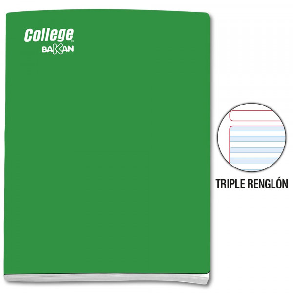 CUAD ENGRAP T/RENGLONA 4 80H VERDE C/SOMBRA BAKAN COLLEGE