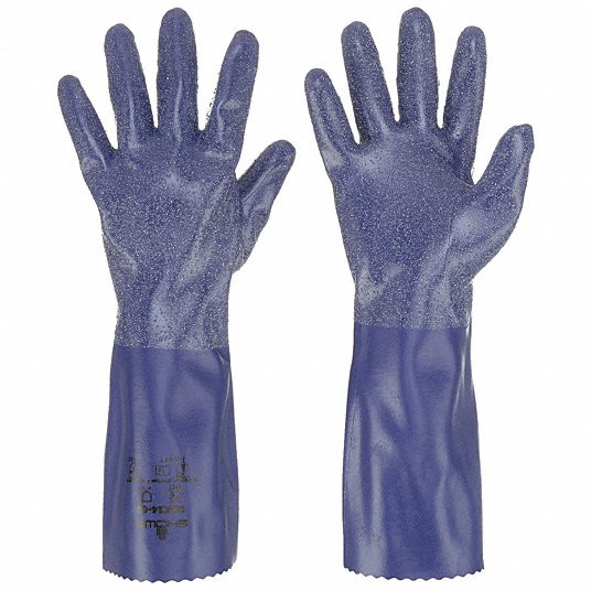 Guante nitrilo rugoso azul 14