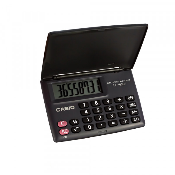 CALCULADORA BOLSILLO 8 DIG LC-160LV-BK NEGRO CASIO