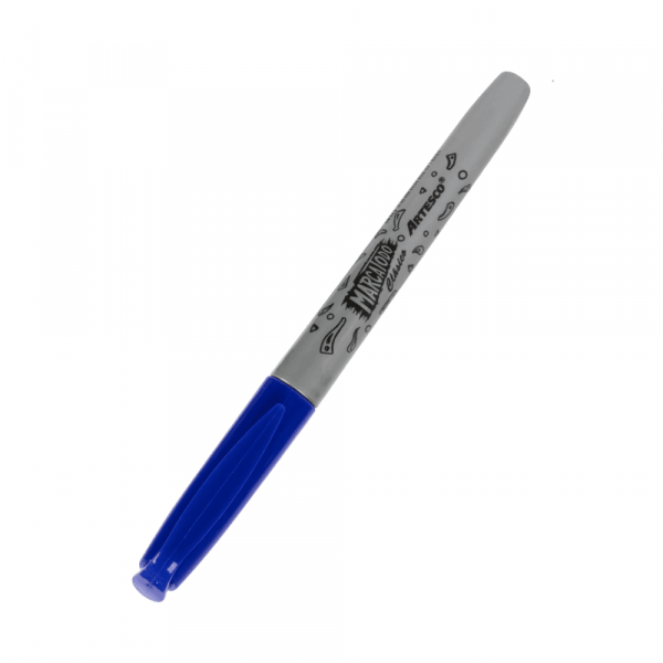 Plumon permanente punta fina azul Artesco