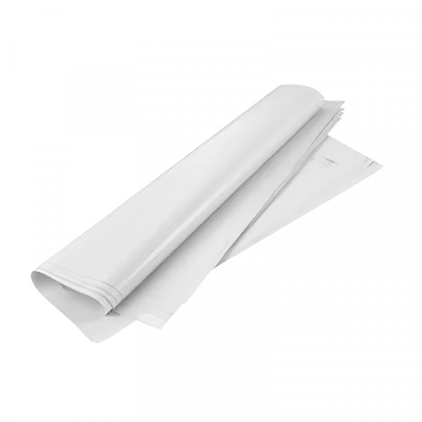 Papel lustre color blanco rollo x 3 unidades