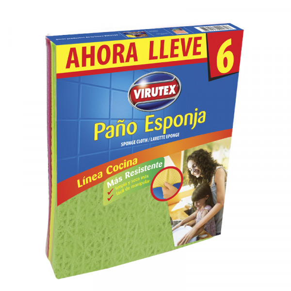 PAÑO ESPONJA COLORES PACK X 8 UN