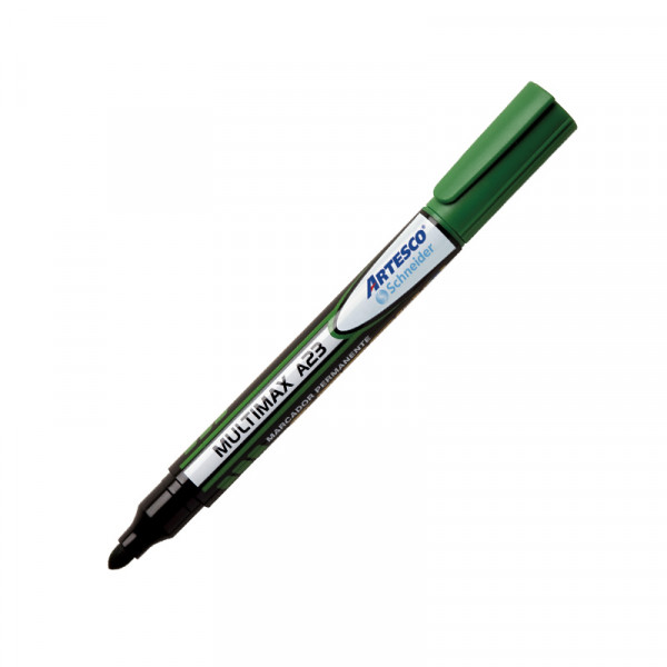 Plumon permanente punta redonda verde a-23 Artesco