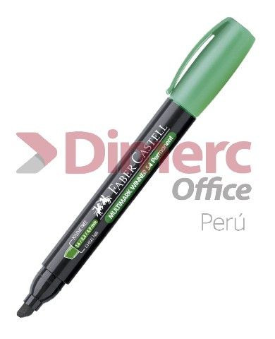 Plumon permanente punta biselada verde 54 Faber Castell