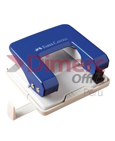 Perforador metalico u-20  color azul 20 hojas Faber Castell