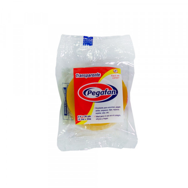 Cinta adhesiva transparente 3/4 x 36 yardas tuco plastico Pegafan