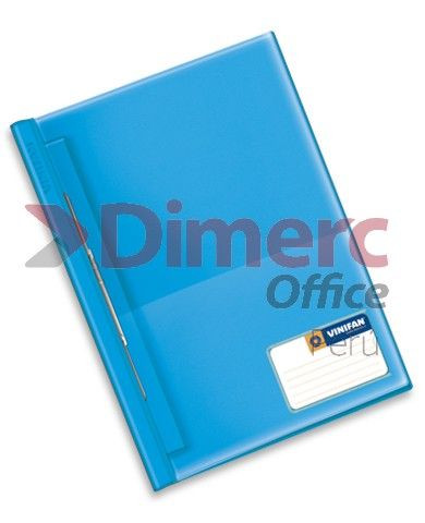 Folder tapa transparente oficio con fastener turquesa Vinifan