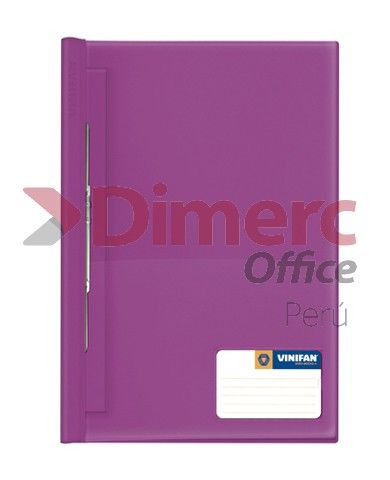 Folder tapa transparente oficio con fastener guinda Vinifan