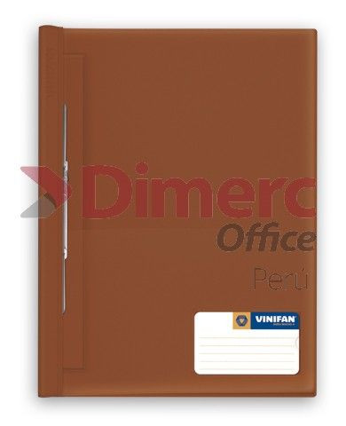 Folder tapa transparente oficio con fastener marron Vinifan