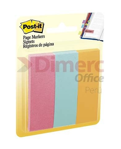 Post-it marcadores de pagina 2.3 cm x 7.2 cm 3 pads