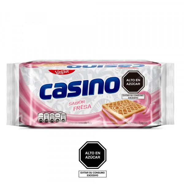 GALLETA CASINO FRESA 43 GR PACK X 6 UN