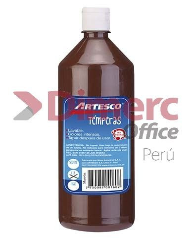Tempera marron 1 litro Artesco