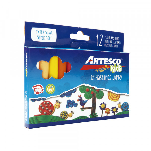 PLASTILINA X 12 UNI JUMBO ARTESCO