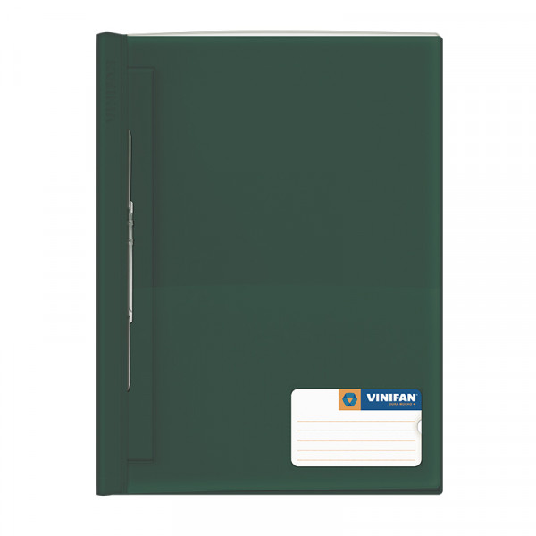 Folder tapa transparente A4 con fastener color verde oscuro Vinifan