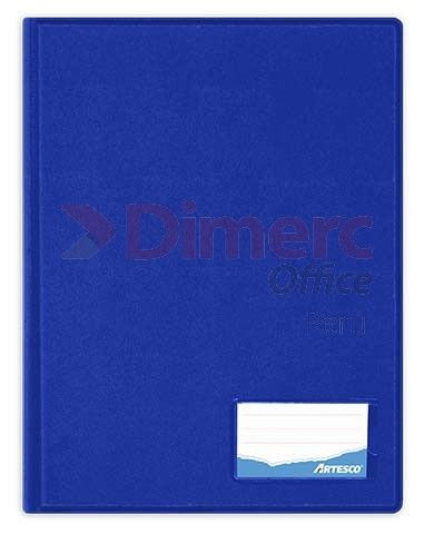Folder doble tapa oficio con gusano color azul oscuro Artesco