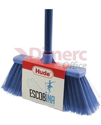 Escoba mango plástico Escobina 30.5 cm azul Hude