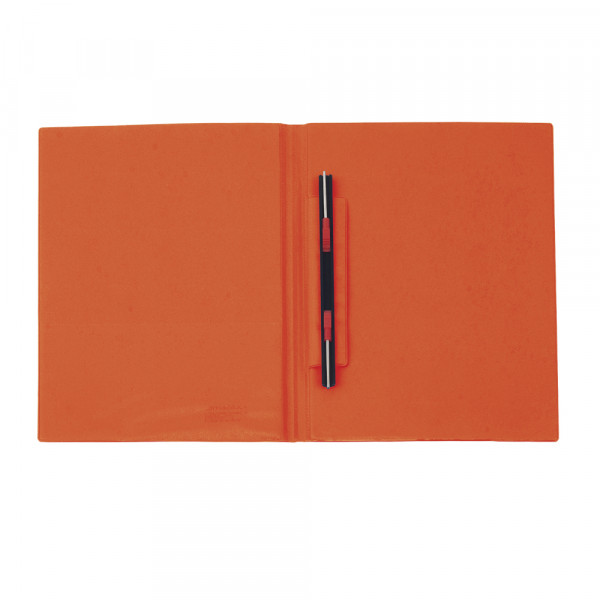 Folder doble tapa oficio con gusano color naranja Artesco