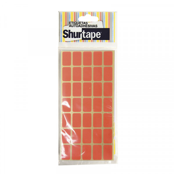 Etiqueta 1/2 x 3/4 (19mm x 13mm) rojo neon 500 unidades Shurtape