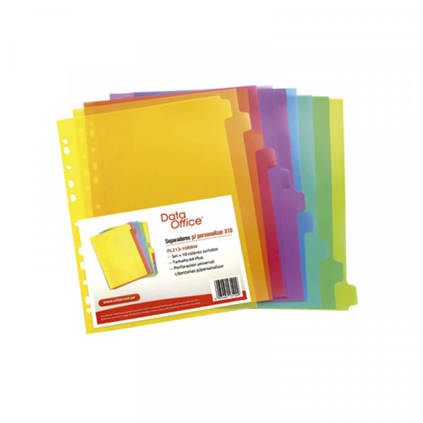 Separador a4 10 divisiones con pestanas Data Office