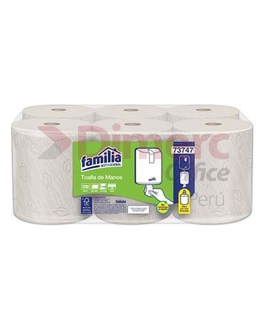 PAPEL TOALLA PRECORTADO 2H NAT 120MT X 6 ROLLOS FA