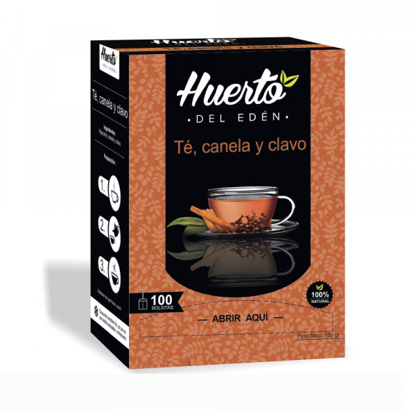 Té canela y clavo caja x 100 und Huerto del eden