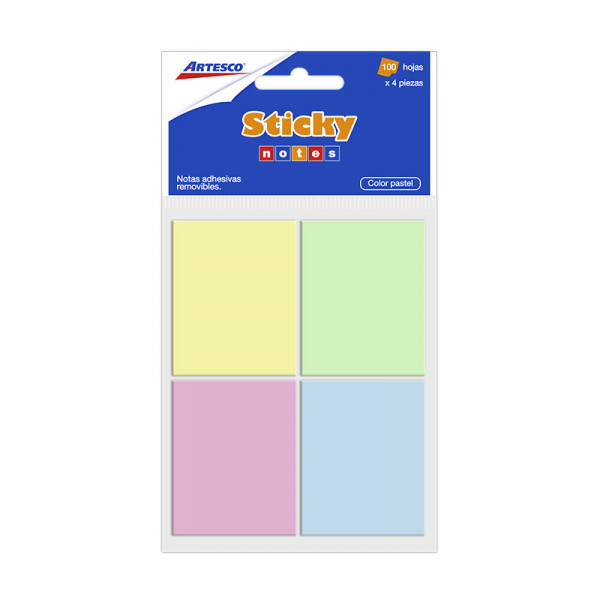 Notas adhesiva 1.5x2 400 hojas pastel Artesco