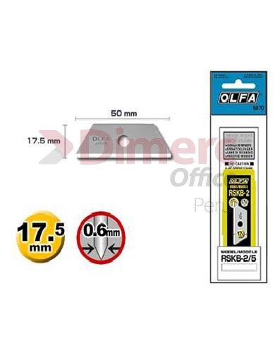 REPUESTO CUCHILLA 17.5MM RSKB-2X5 5UNI OLFA